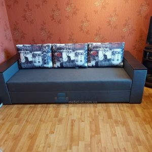 Диван Бостон dk.Grey14(тёмно-серый)/подушки Амстердам
