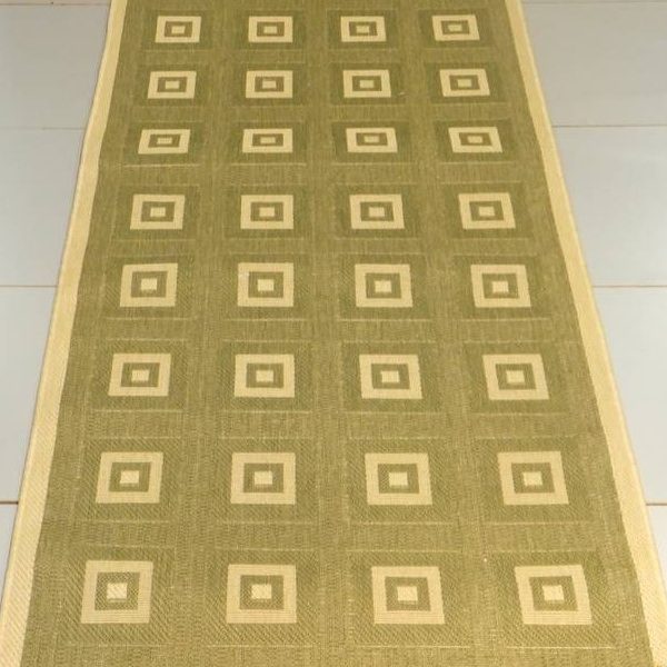 Дорожка рогожка Green-Cream (1м)