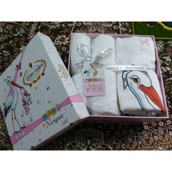 Постель детская в кроватку Stork Pembe Бамбук First Choice с вязанным пледом