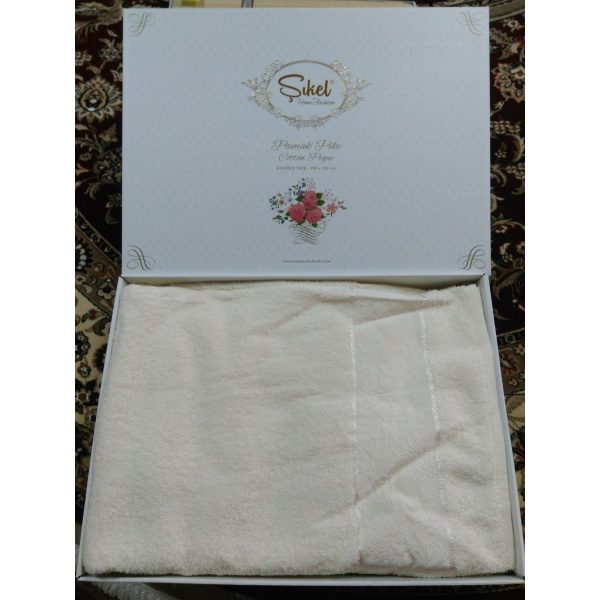 Махровая простынь Sikel Cream 200х220см