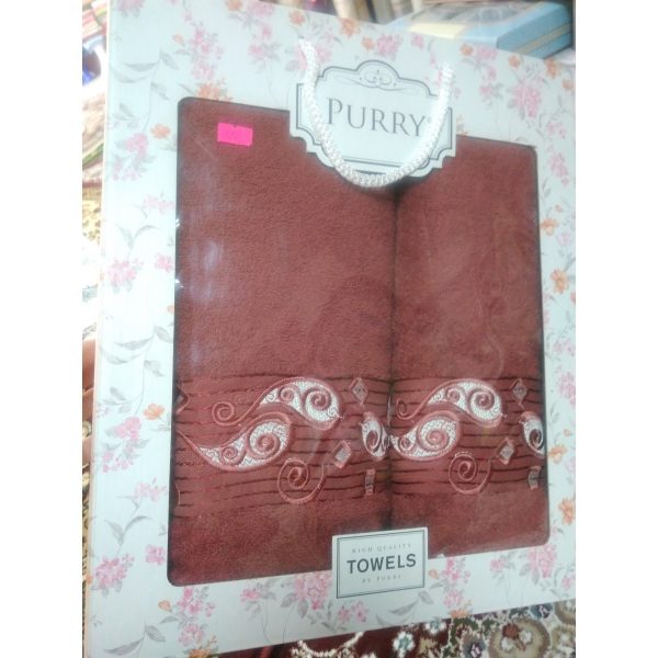 Набор махровых полотенец PURRY D.Red (2шт.)