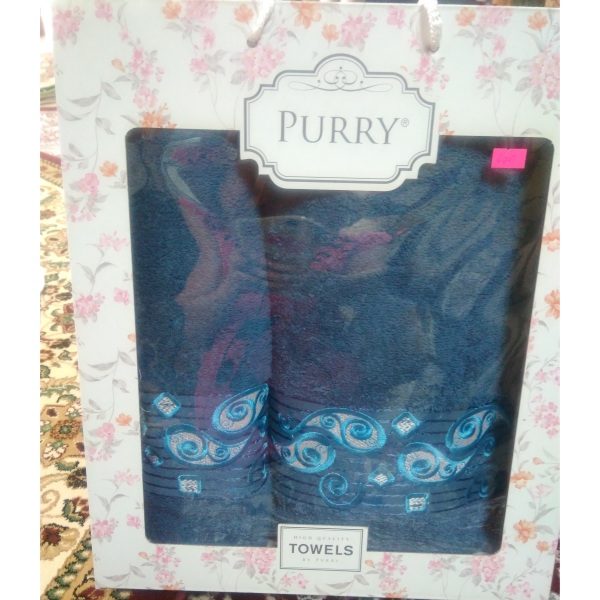 Набор махровых полотенец PURRY D.Blue (2шт.)