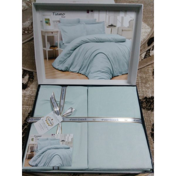 Постель Tiamo Mint Сатин-Жаккард 200х220см First Choice