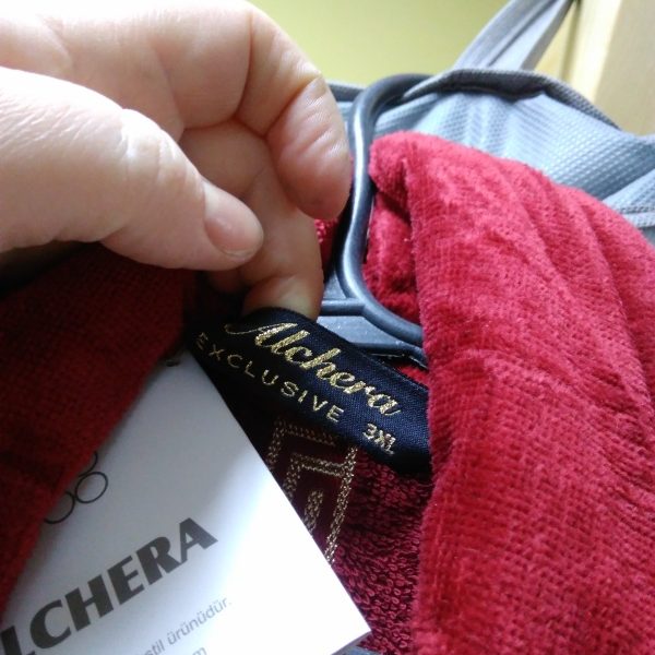 Мужской халат велюр Alchera 3XL (c воротником)