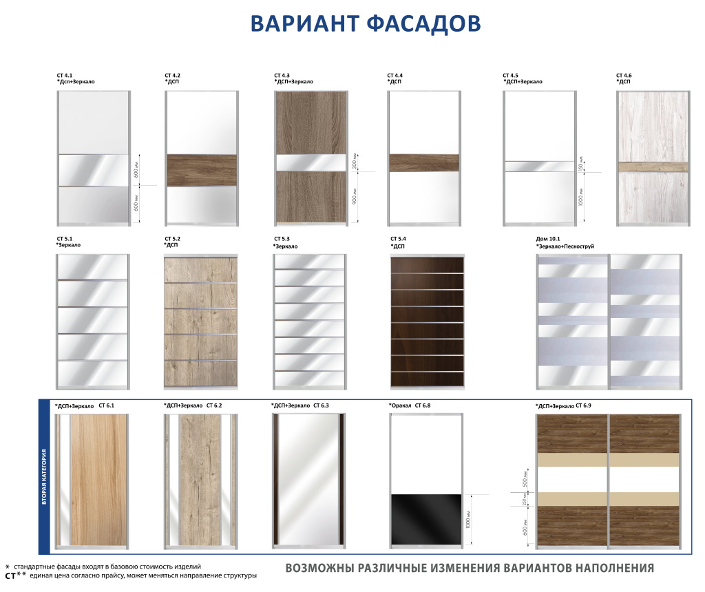 Варианты фасадов Виват