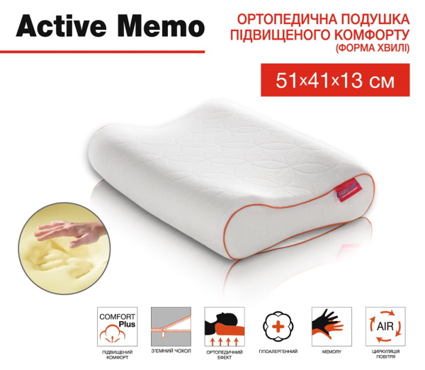 matroluxe Подушка Active Memo (ортопедическая) Матролюкс matroluxe Подушка Active Memo (ортопедическая) Матролюкс